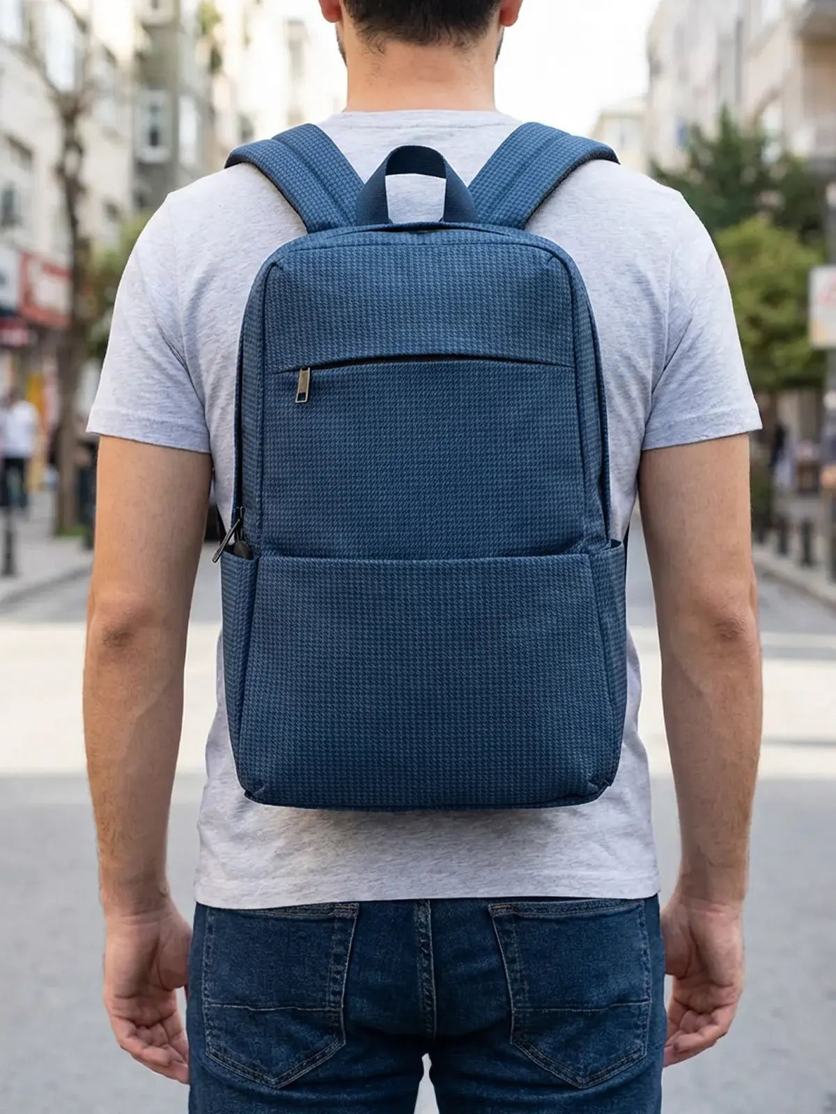 The Navy Grid Shoulder Bag