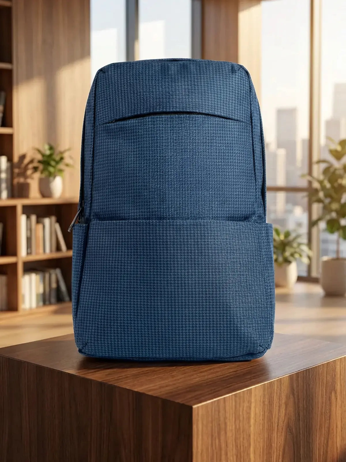 The Navy Grid Shoulder Bag