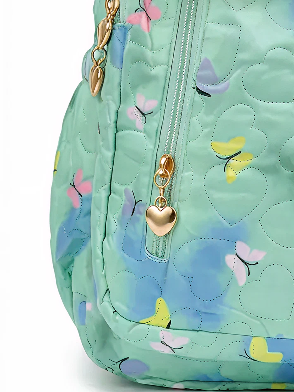 The Mint Butterfly Heart Quilt Backpack