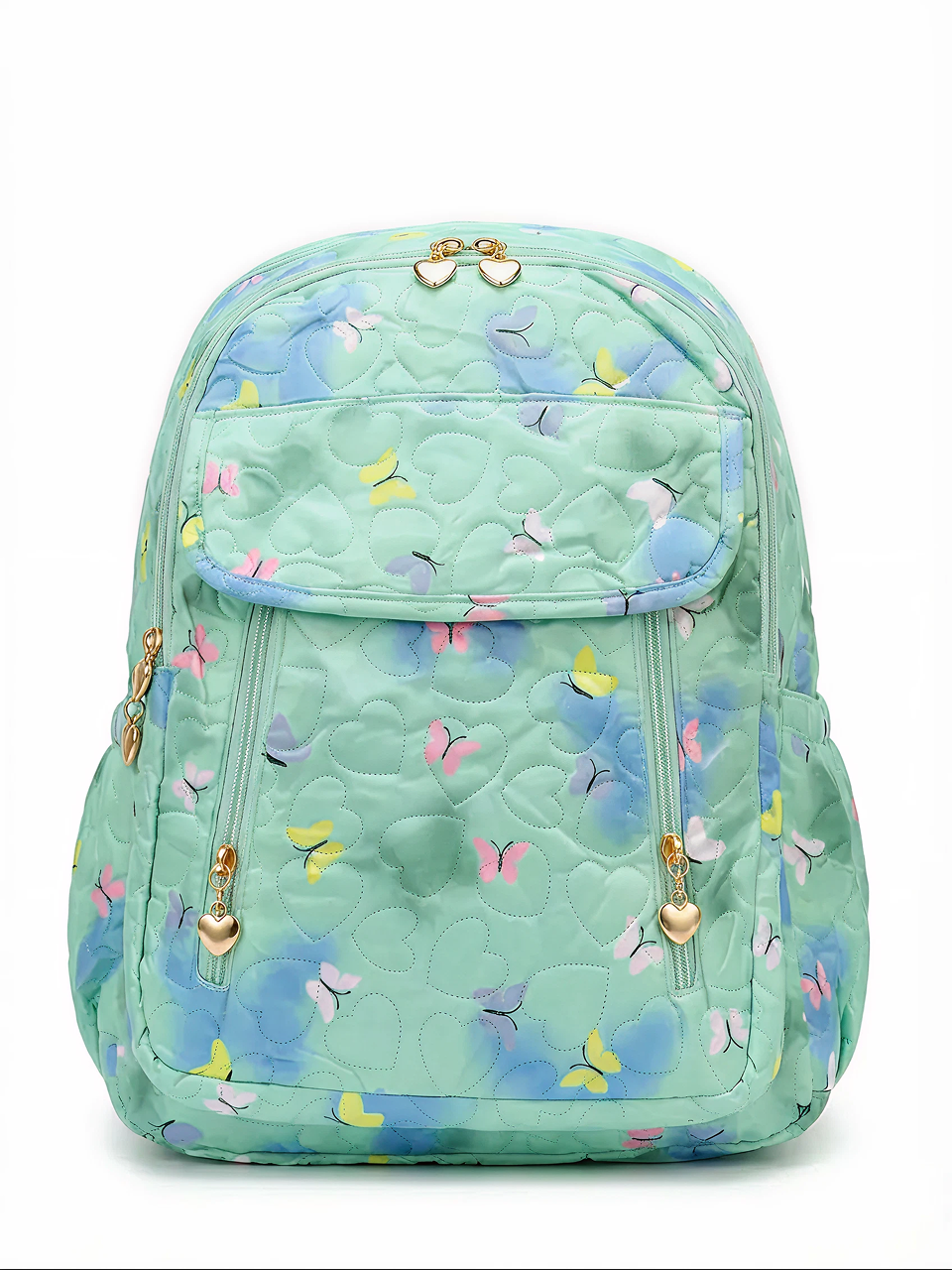The Mint Butterfly Heart Quilt Backpack