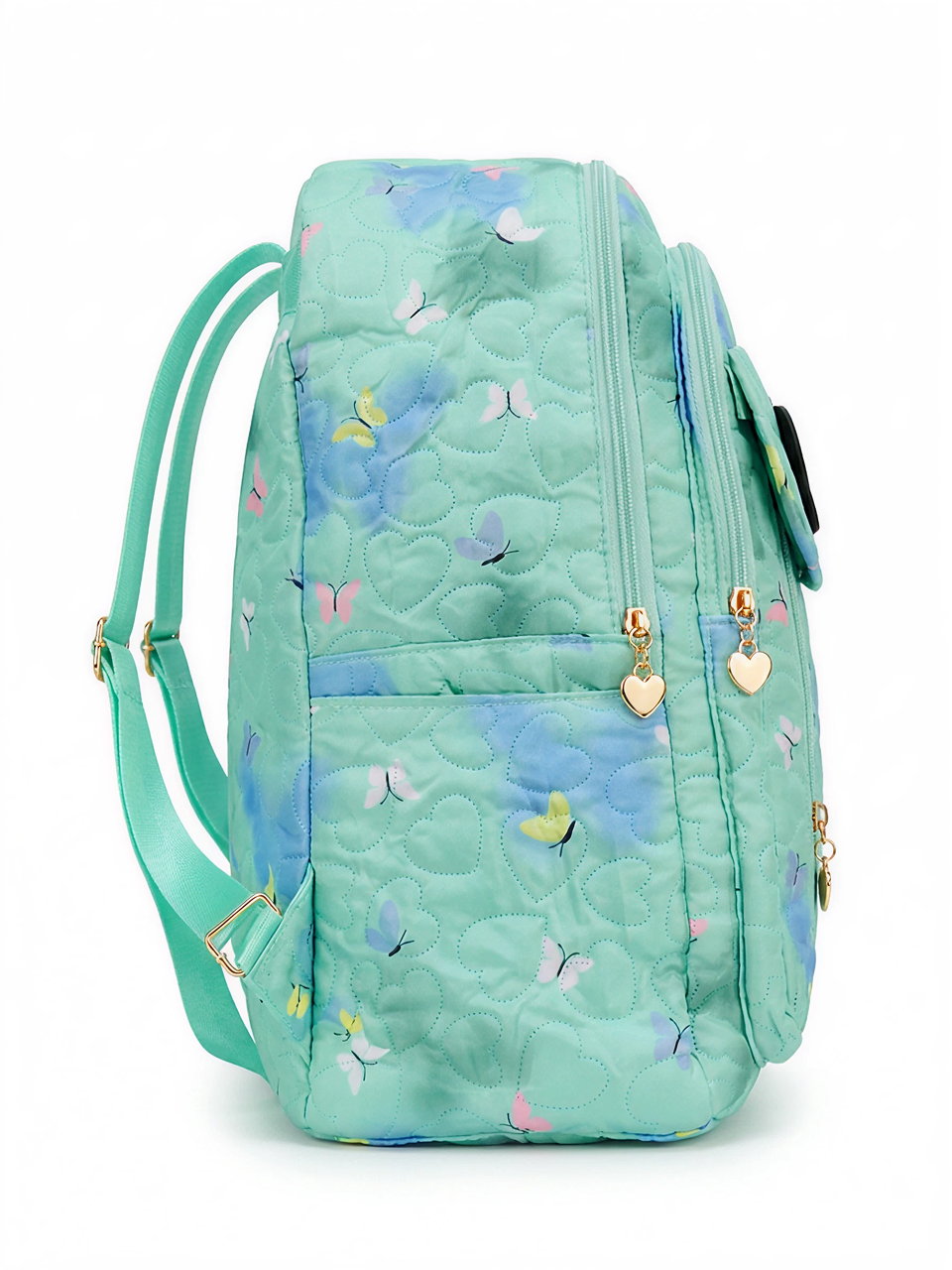 The Mint Butterfly Heart Quilt Backpack